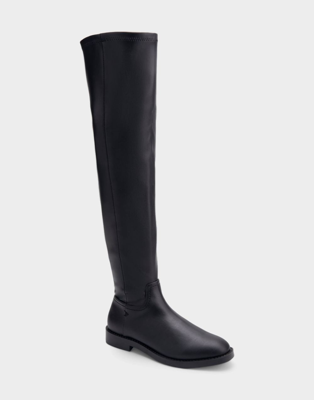 Aerosoles Women's Tarra Black Faux Leather Heeled Over The Knee Boot