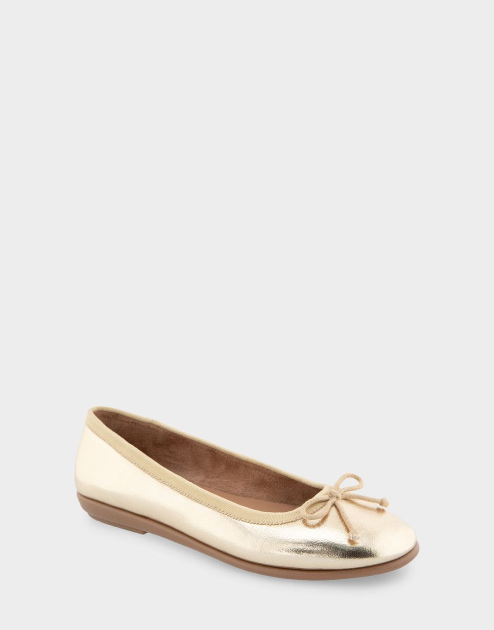 Aerosoles Women's Homebet Gold Metallic Faux Leather Hidden Mini Wedge Ballet Flat