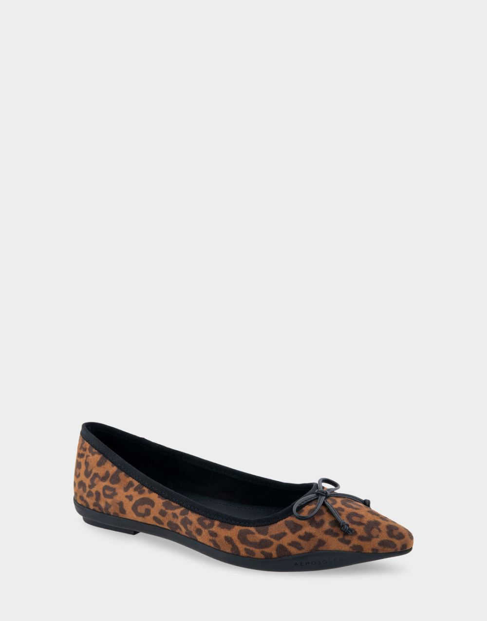 Aerosoles Women's Dumas Leopard Print Faux Suede Point Toe Flat