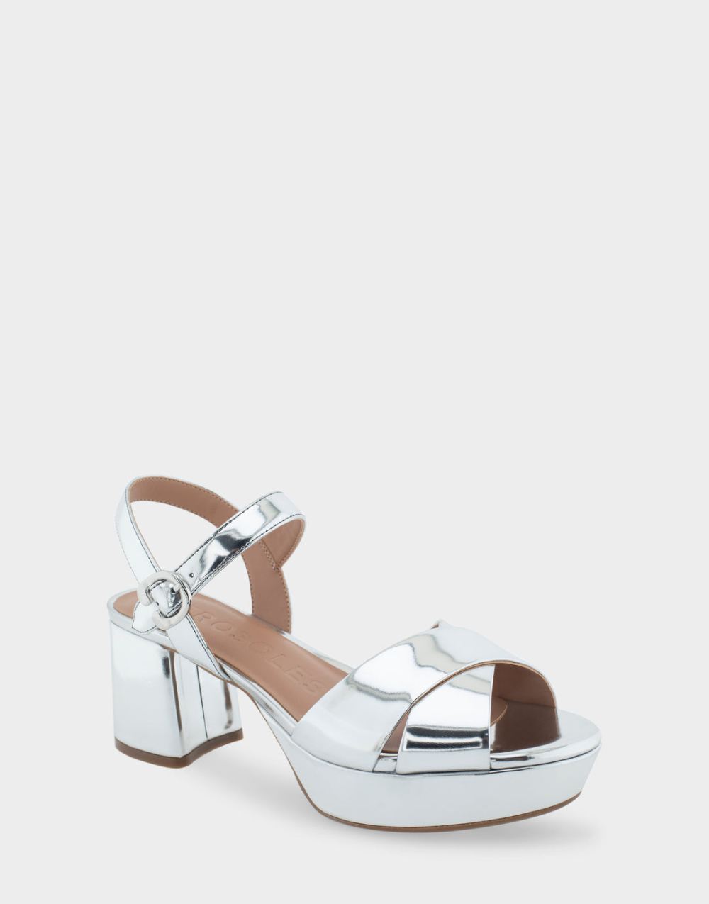 Aerosoles Women's Cosmos Silver Faux Leather Platform Sandal