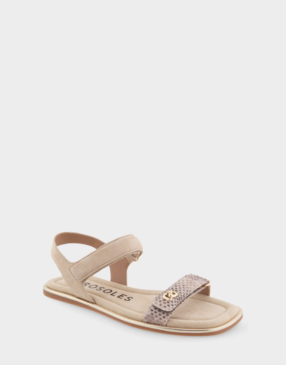 Aerosoles Women's Bruna Roccia Snake Print Leather Adjustable Quarter Strap Sandal