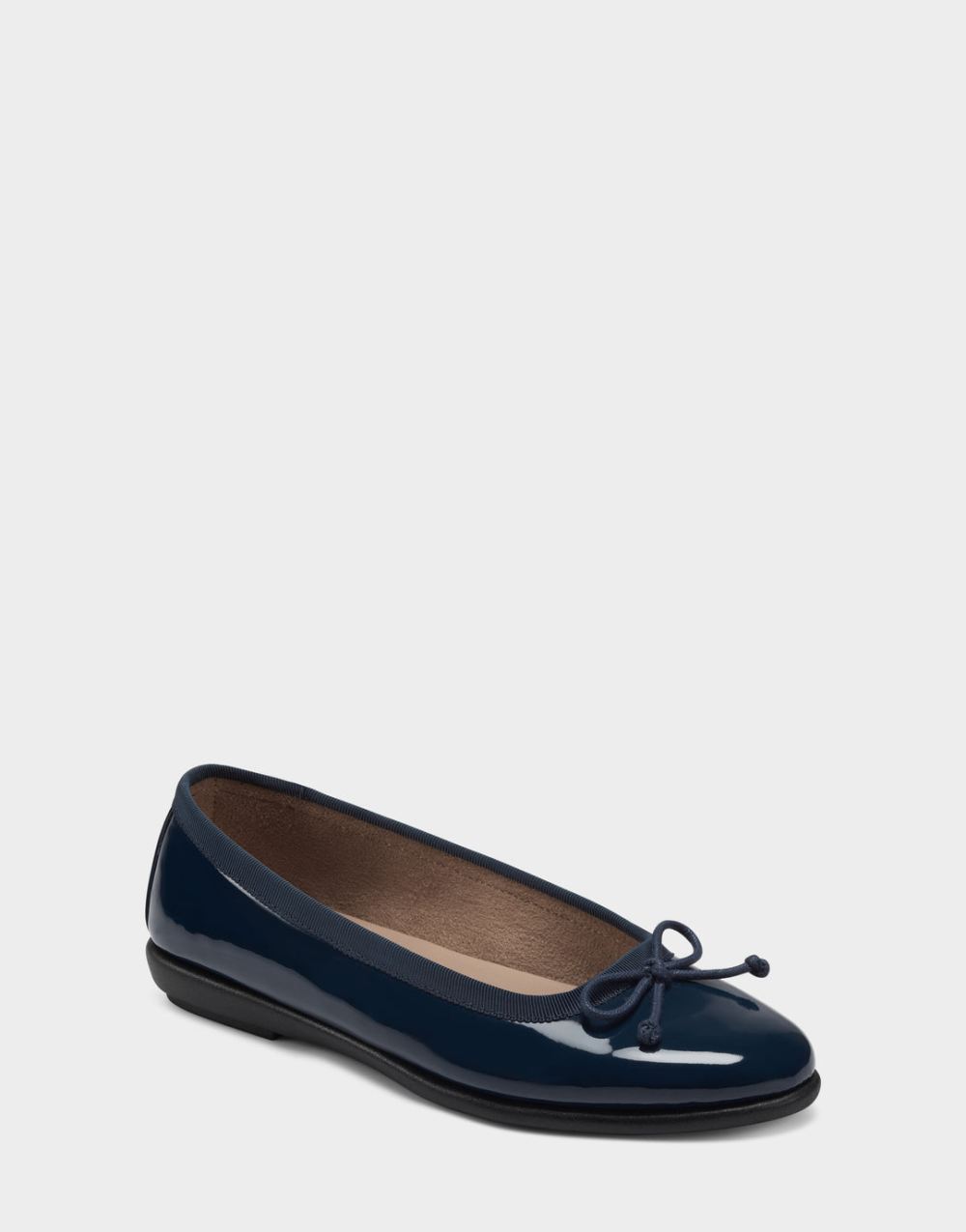 Aerosoles Women's Navy Vegan Patent Ballet Flats with Bow Homebet