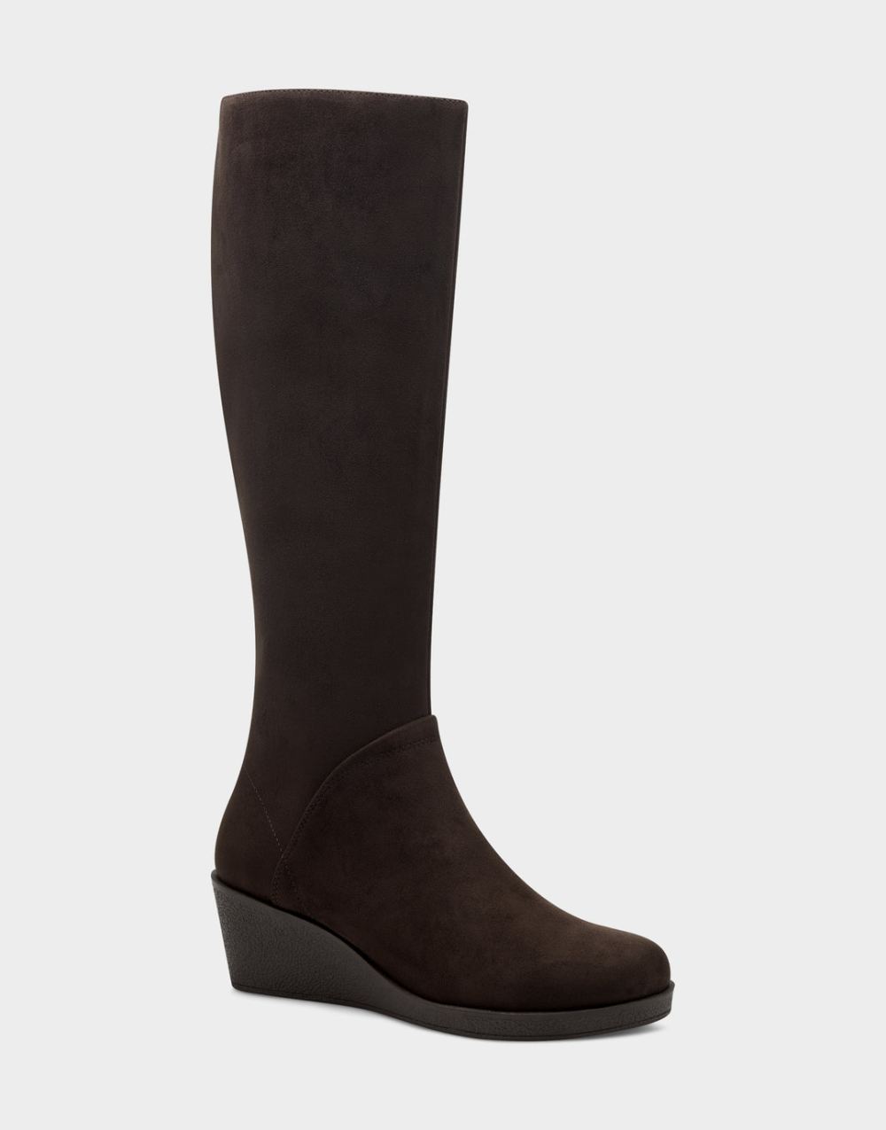 Aerosoles Women's Binocular Brown Faux Suede Knee High Tall Wedge Boot