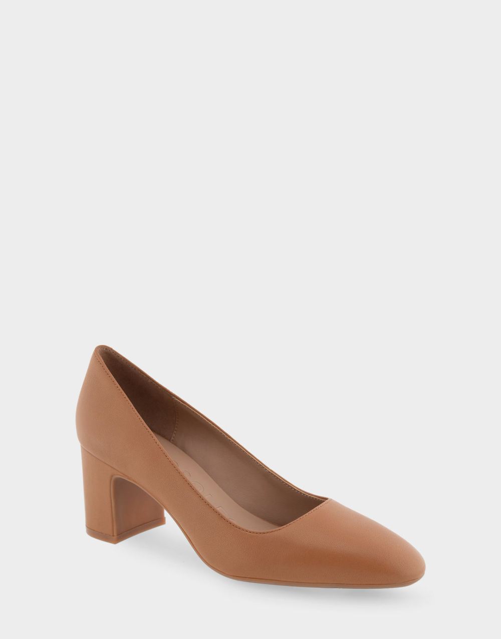 Aerosoles Women's Minetta Tan Leather Mid-Heel Pump