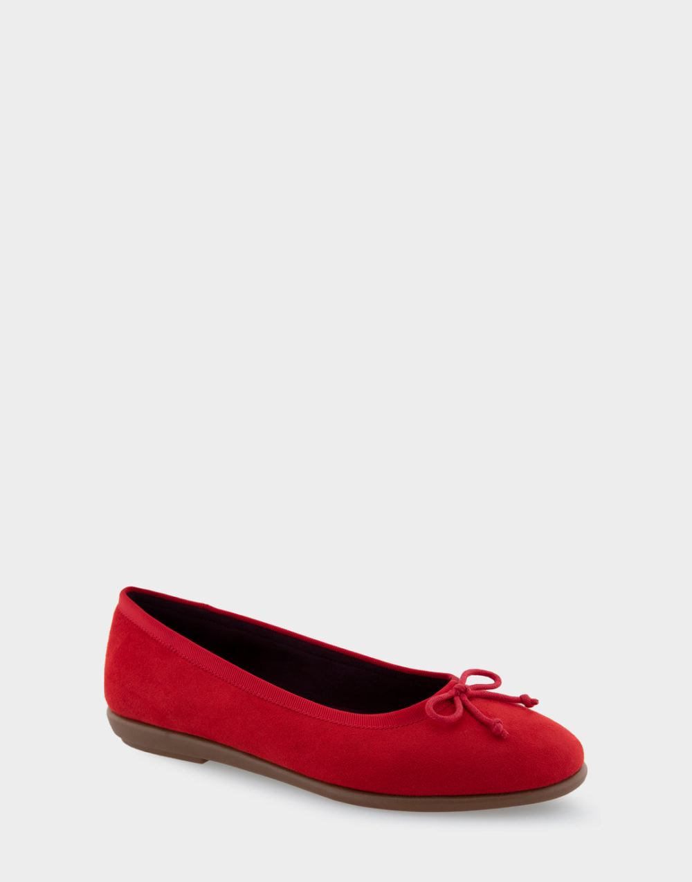 Aerosoles Women's Homebet Racing Red Faux Suede Ballet Flat