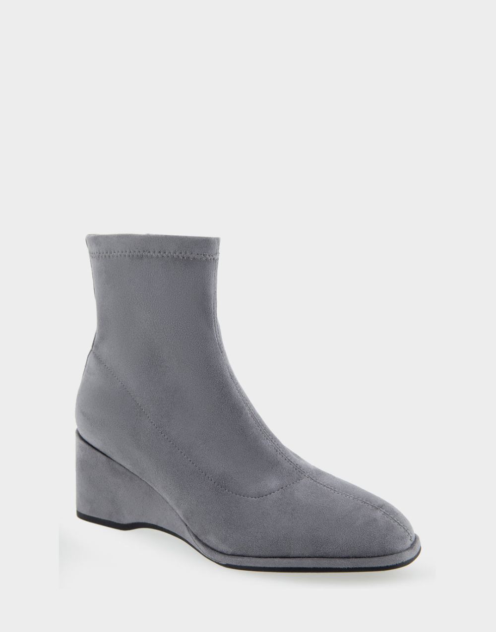 Aerosoles Women's Anouk Grey Faux Suede Wedge Heel Ankle Boot