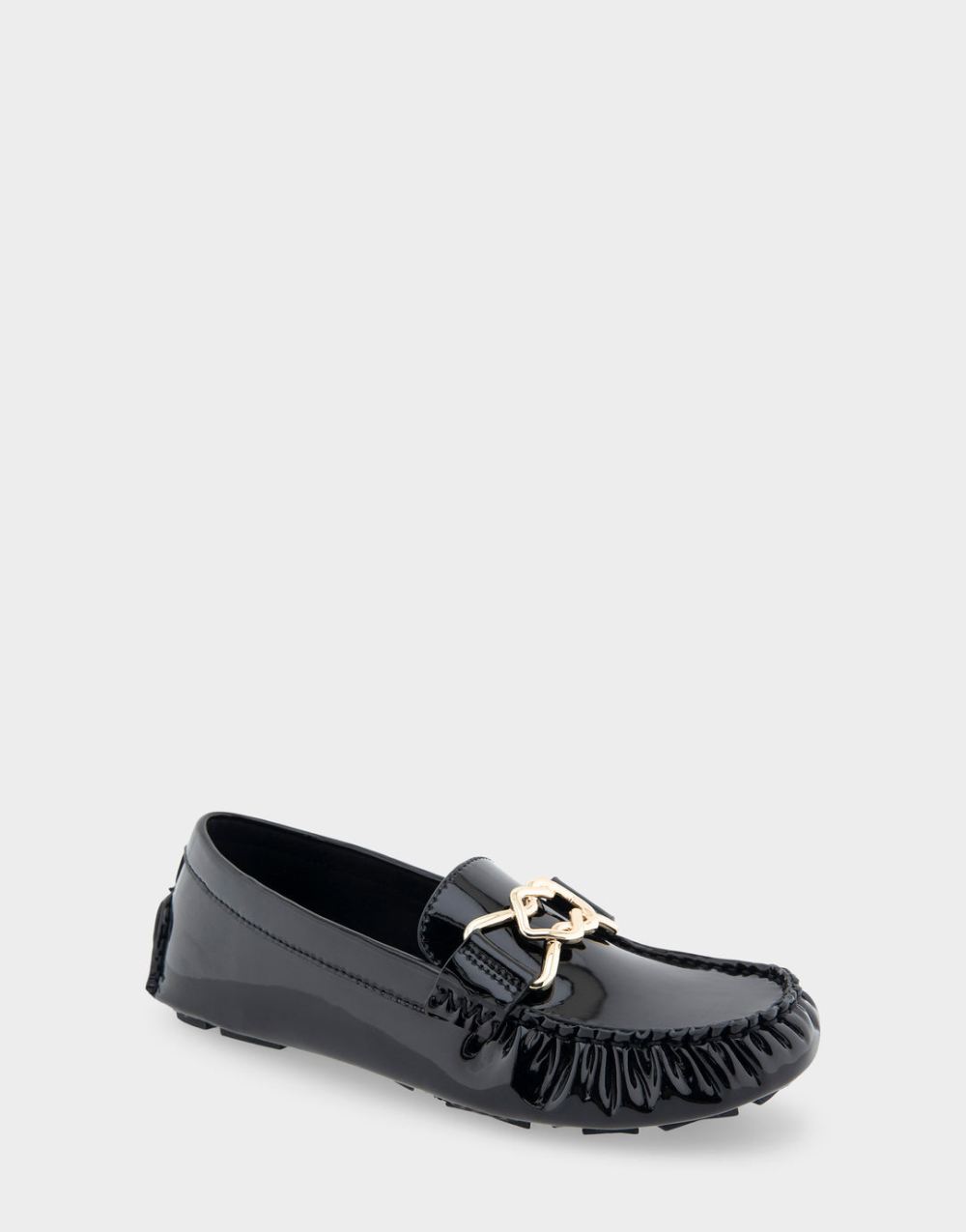 Aerosoles Women's Gaby Black Patent Faux Leather Ornamented Driver