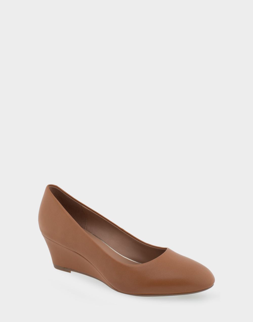 Aerosoles Women's Iris Tan Genuine Leather Wedge Pump