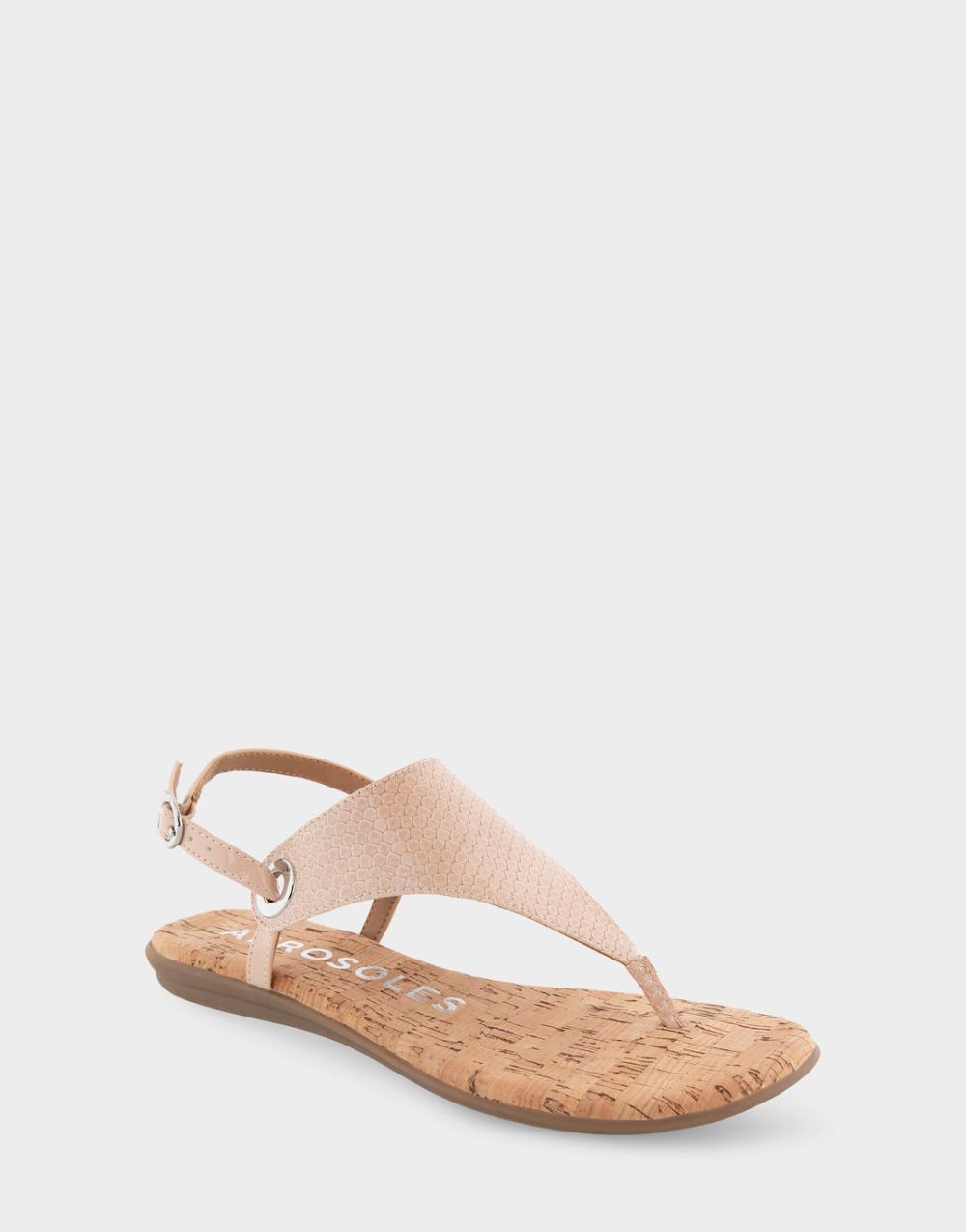 Aerosoles Women's Conclusion Cipria Patent Faux Leather Back Strap Thong Sandal