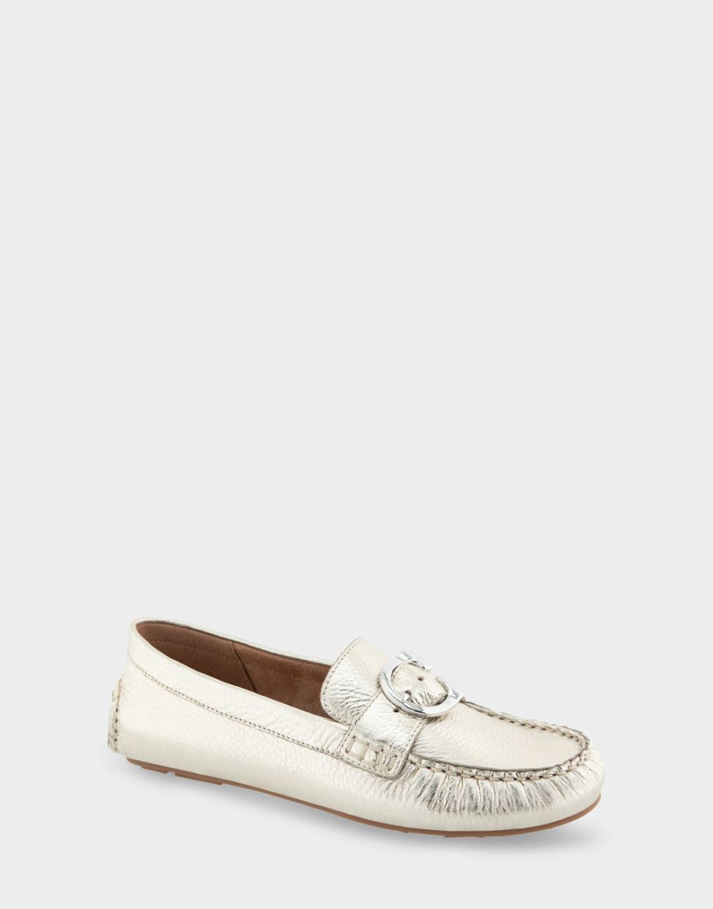 Aerosoles Women's Case Soft Gold Leather Ornamented Driver