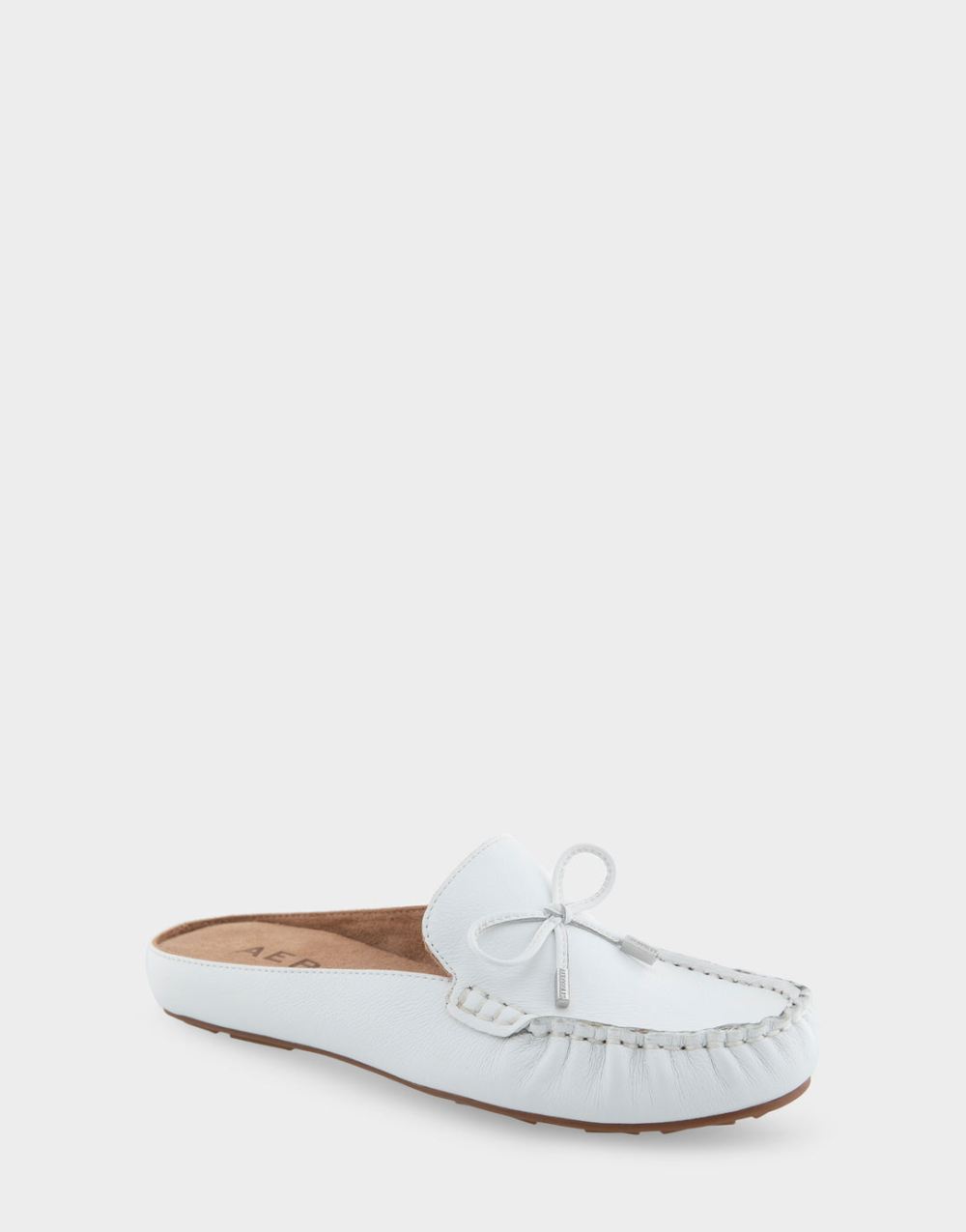 Aerosoles Women's Cody White Leather Slip On Driver