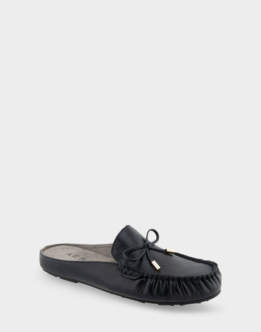 Aerosoles Women's Cody Black Leather Slip On Driver