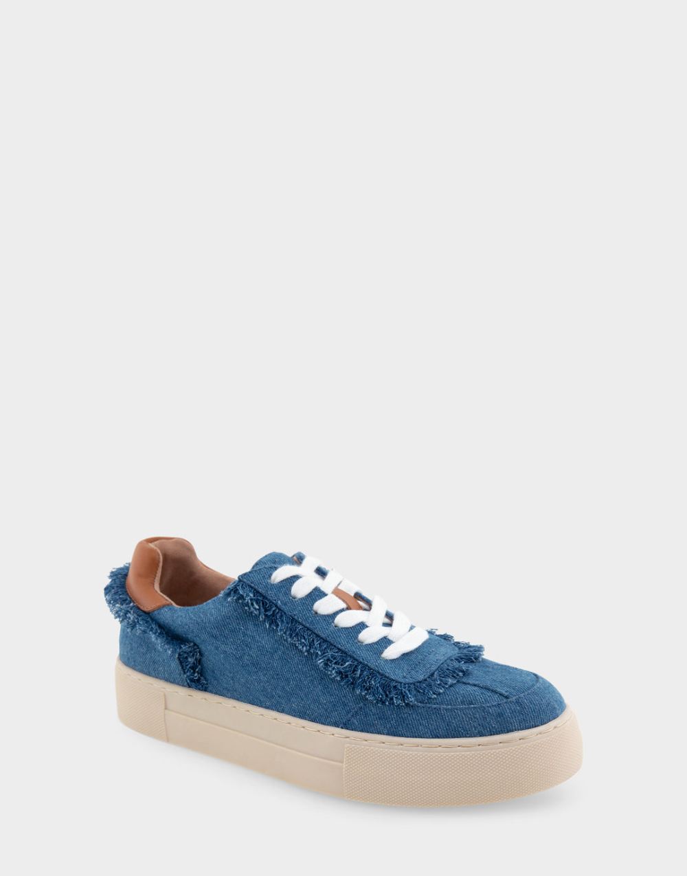 Aerosoles Women's Bramston Denim Blue Lace Up Flatform Sneaker