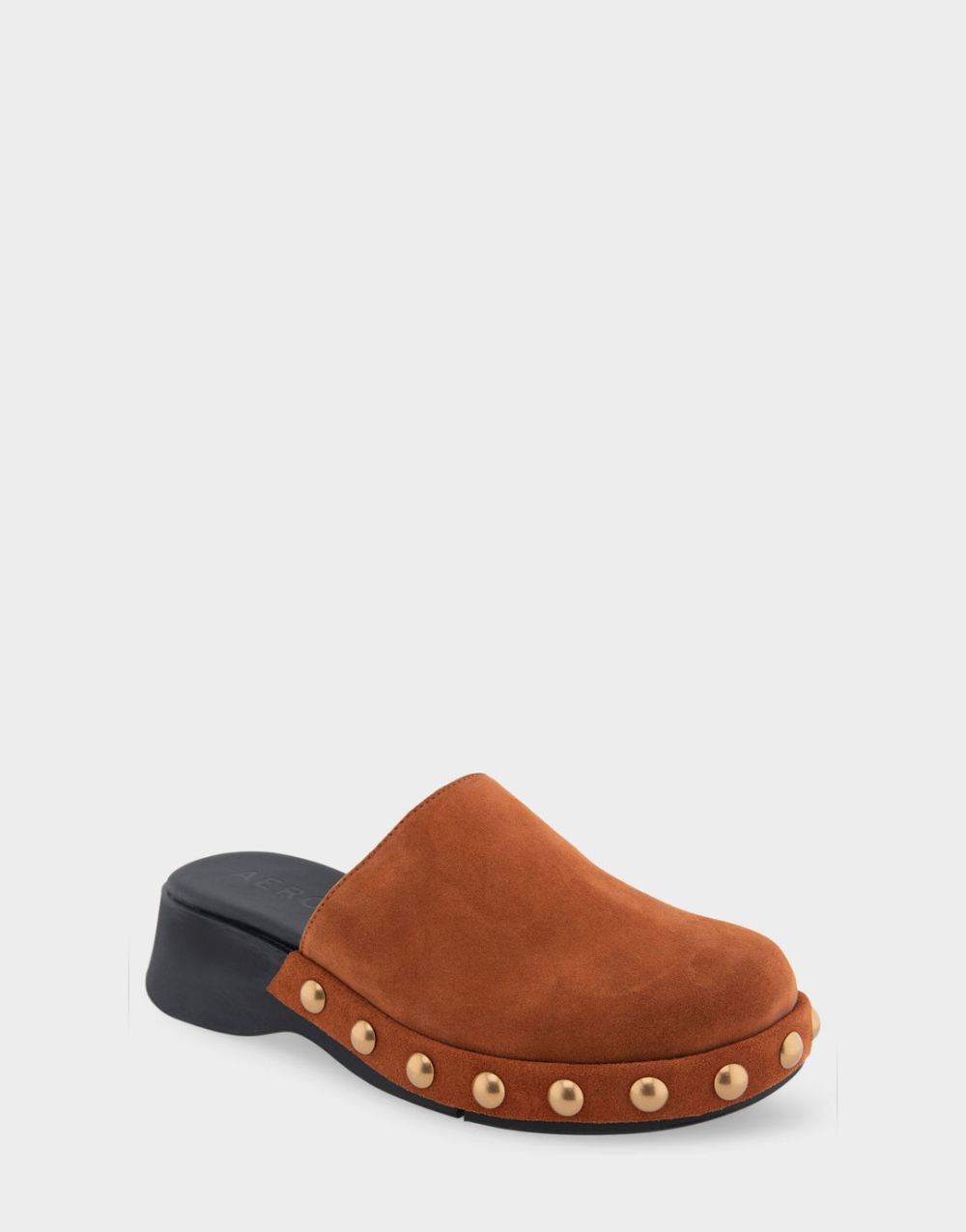 Aerosoles Women's Faye GIngerbread Suede Grommet Detail Clog