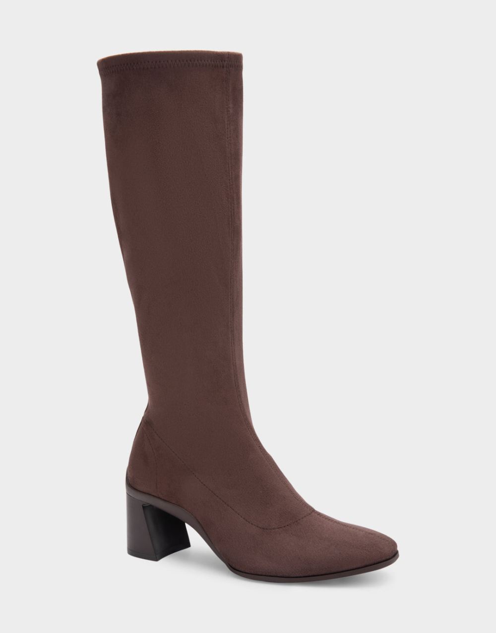 Aerosoles Women's Centola Java Stretch Faux Suede Sculpted Heel Tall Shaft Boot