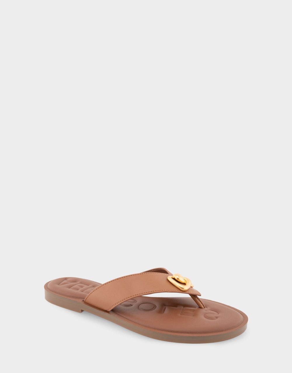 Aerosoles Women's Galen Tan Faux Leather Ornamented Thong Sandal