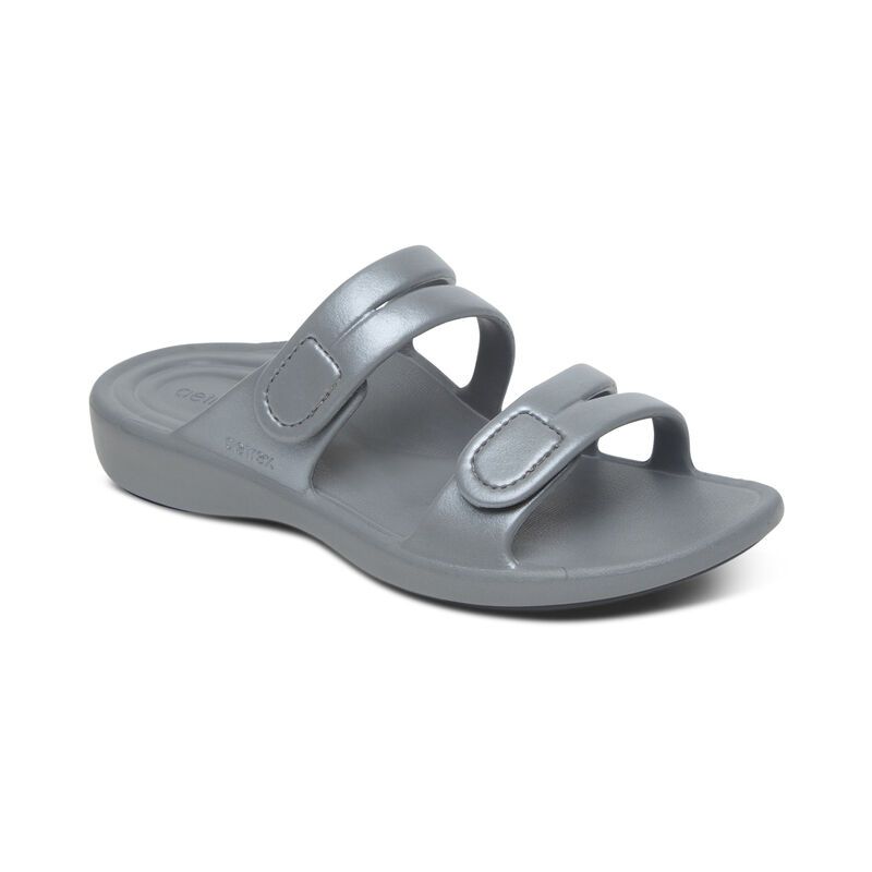 Aetrex | Women's Janey Sport Water-Friendly Slide-Grey | New Arrivals