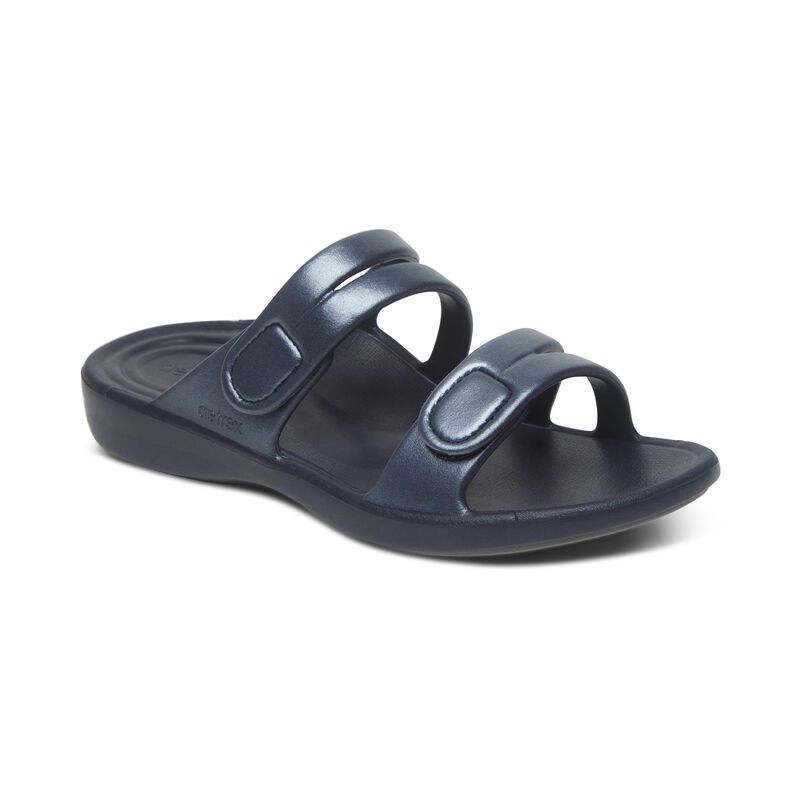 Aetrex | Women's Janey Sport Water-Friendly Slide-Navy | New Arrivals