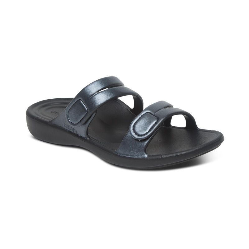 Aetrex | Women's Janey Sport Water-Friendly Slide-Pewter | New Arrivals