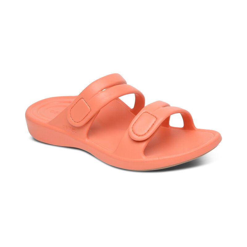 Aetrex | Women's Janey Sport Water-Friendly Slide-Coral | New Arrivals