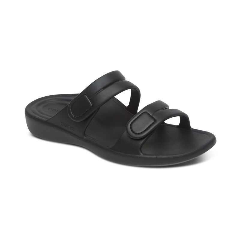 Aetrex | Women's Janey Sport Water-Friendly Slide-Black | New Arrivals