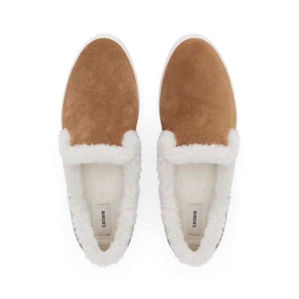 Birdies - Women's The Swift-Brown Suede Faux Fur Shoes-Sequoia Faux Fur