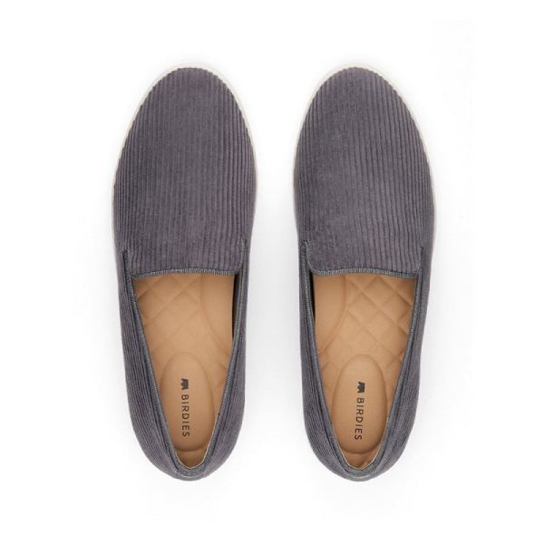 Birdies - Women's The Swift-Gray Corduroy Shoes-Charcoal Corduroy