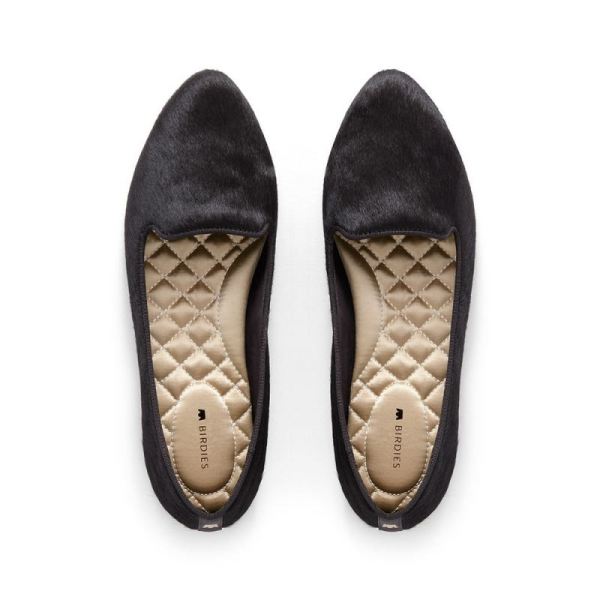 Birdies - Women's The Blackbird-Black Calf Hair Flat-Black Calf Hair