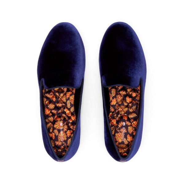 Birdies - Women's The Starling-Blue Velvet Flat-Midnight Blue