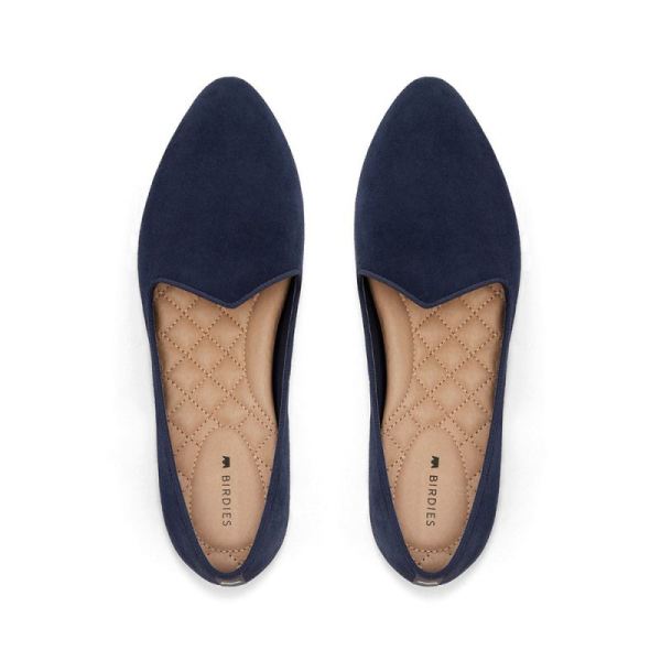 Birdies - Women's The Heron-Navy Suede Flat-Navy Suede