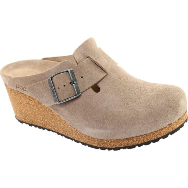 Women's Birkenstock Fanny Wedge Clog Taupe Suede