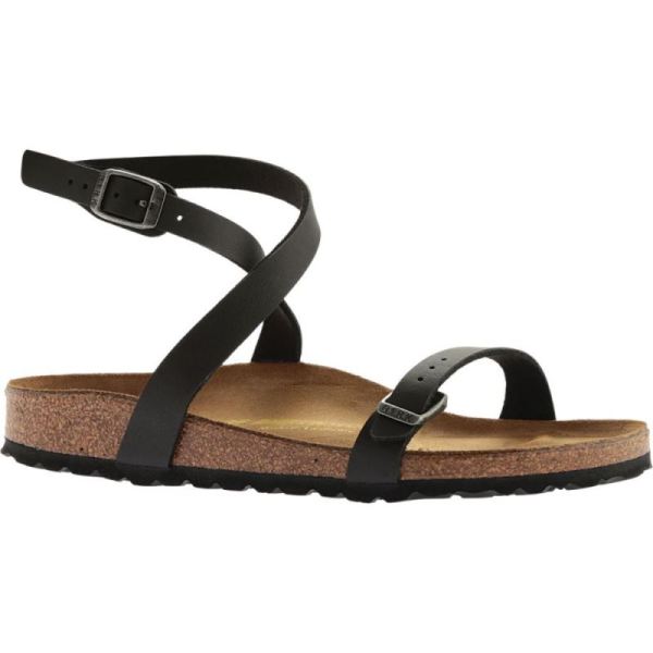 Women's Birkenstock Daloa Ankle Strap Sandal Black Birko-Flor