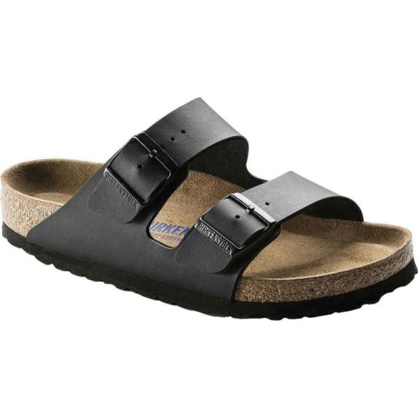 Birkenstock Arizona Soft Footbed Birko-Flor Slide Black Synthetic Leather