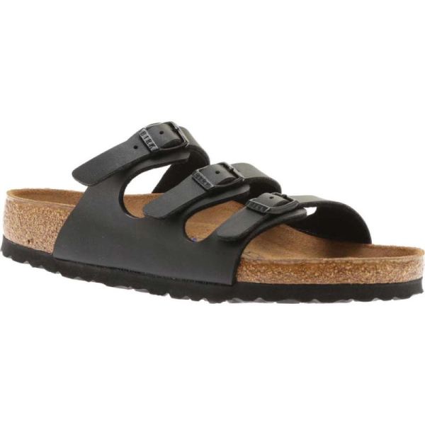 Women's Birkenstock Florida Birko-Flor Soft Footbed Slide Black Birko-Flor