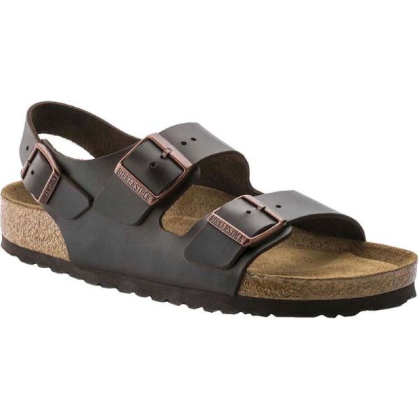 Birkenstock Milano Amalfi Leather with Soft Footbed Active Sandal Brown Amalfi Leather