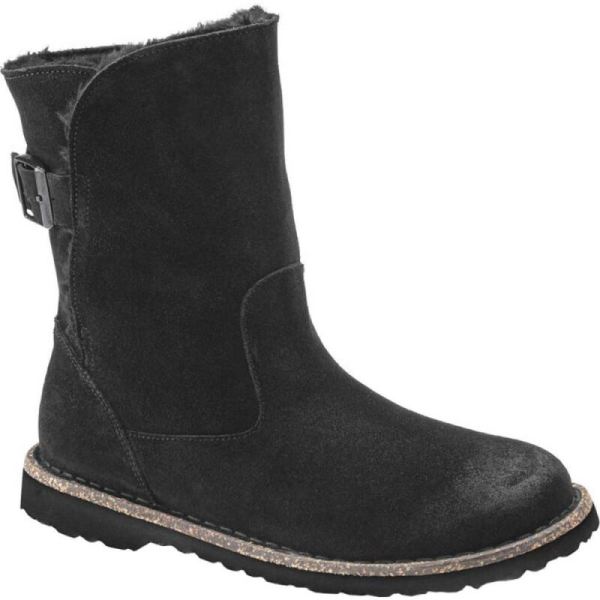 Women's Birkenstock Upsalla Shearling Mid Boot Black/Black Suede/Shearling