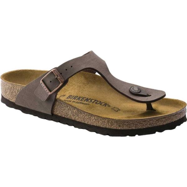 Women's Birkenstock Gizeh Birkibuc Thong Sandal Mocha Birkibuc