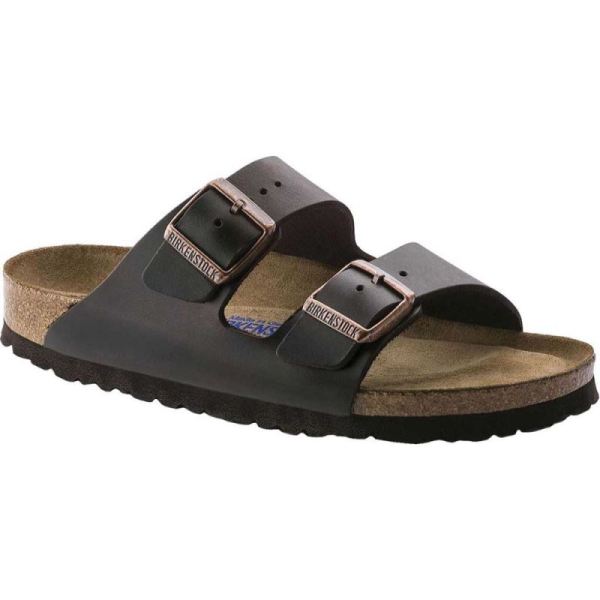 Birkenstock Arizona Amalfi Leather with Soft Footbed Slide Brown Amalfi Leather - Click Image to Close