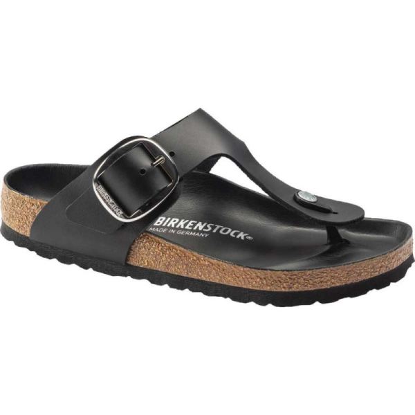 Women's Birkenstock Gizeh Big Buckle Thong Sandal Black Leather