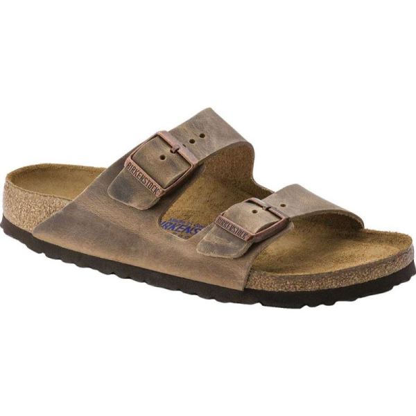 Birkenstock Arizona Soft Footbed Oil Leather Slide Tobacco Oiled Leather