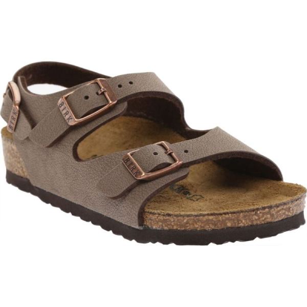 Boys' Birkenstock Roma Birkibuc Ankle Strap Sandal Mocha Birko-Flor