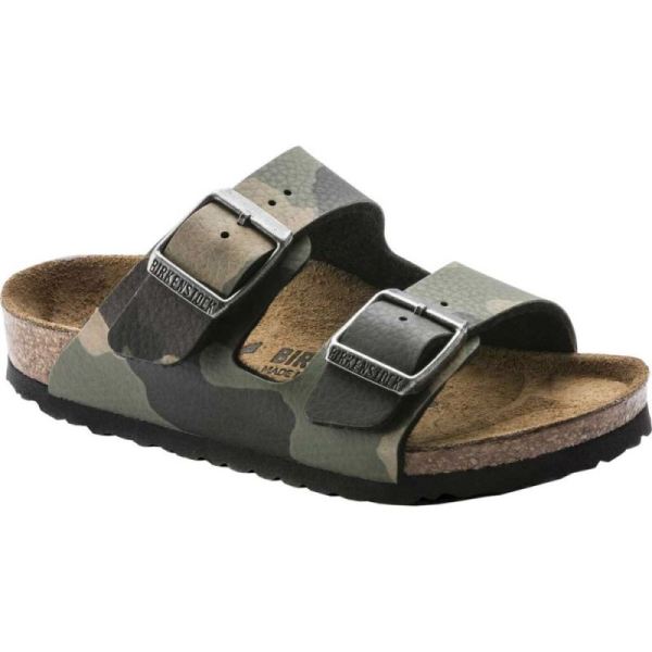 Children's Birkenstock Arizona Birko-Flor Slide Desert Soil Camo Khaki Birko-Flor - Click Image to Close