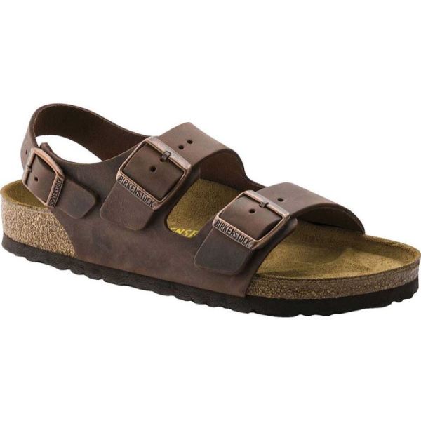 Birkenstock Milano Oiled Leather Strappy Sandal Habana