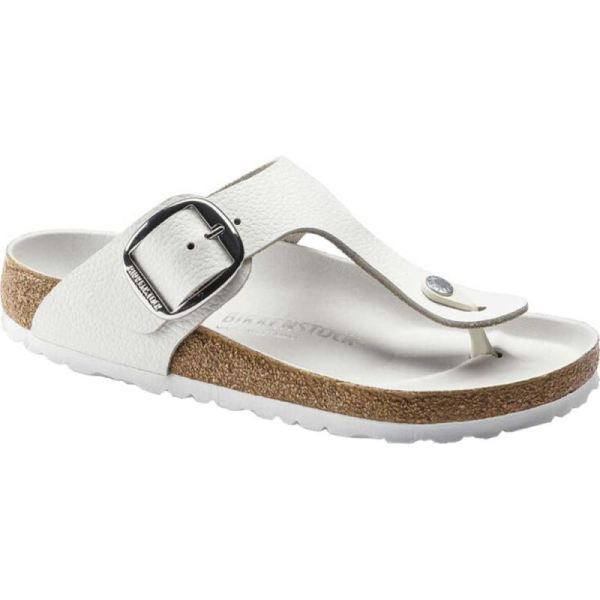 Women's Birkenstock Gizeh Big Buckle Thong Sandal White Leather