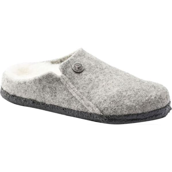 Children's Birkenstock Zermatt Shearling Clog Slipper Light Gray/Natural Wool