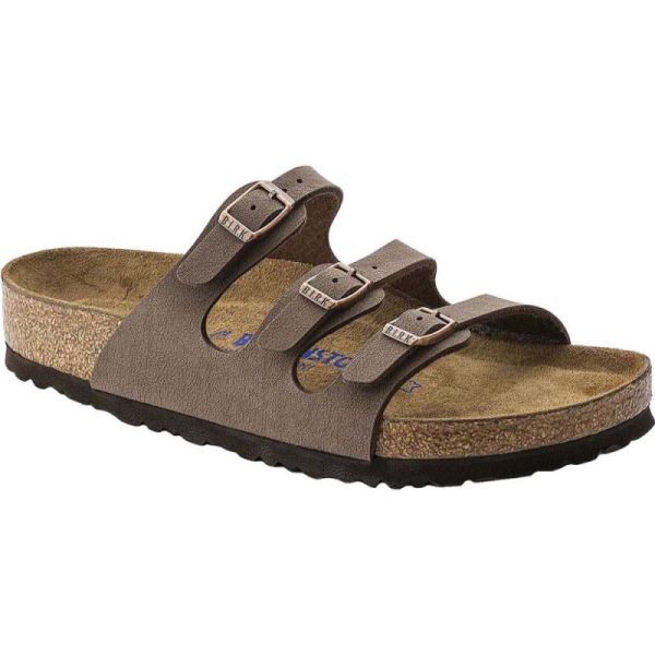 Women's Birkenstock Florida Birkibuc Soft Footbed Mocha Birkibuc