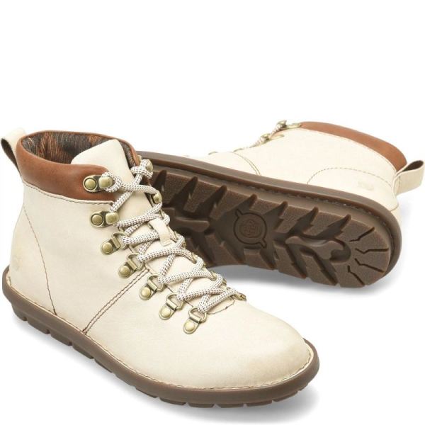 Born | Women's Blaine Boots - Cream and Brown (White) | Quick Ship