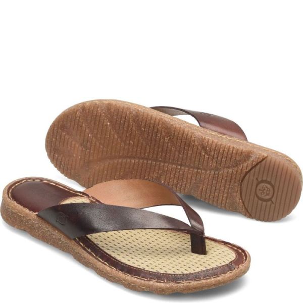 Born | Women's Bora Basic Sandals - Dark Brown (Brown) | Quick Ship