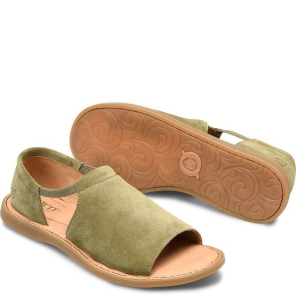 Born | Women's Cove Modern Sandals - Kiwi Suede (Green) | Quick Ship