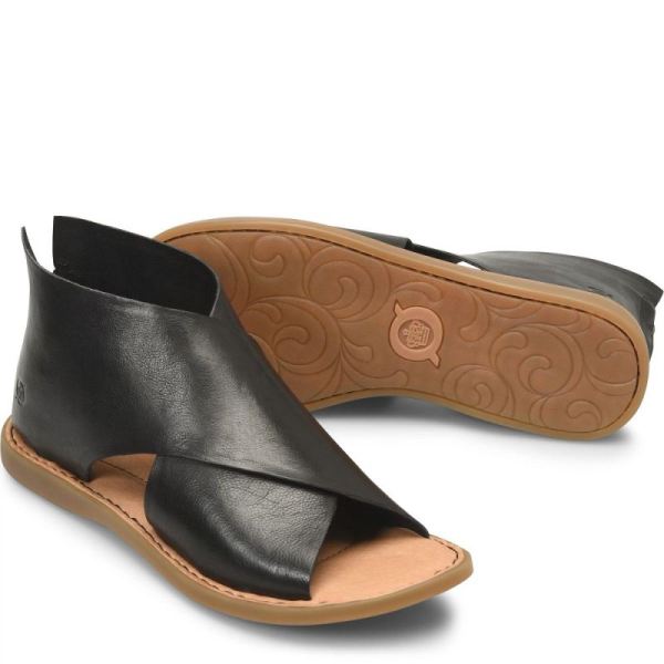 Born | Women's Iwa Sandals - Black Natural Sole (Black) | Quick Ship
